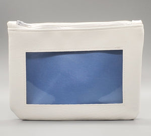 White sky blue pastel ita cosmetic bag