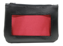 Load image into Gallery viewer, red black ita cosmetic bag pencil pouch Anime Posh vegan leather satin  
